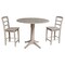 International Concepts Round 42 in Rd Pedestal Gathering Ht Table, 2 Counter Ht Stools, Gray Taupe, 42 in W, 42 in L, Wood K09-42DPT-27B-S402-2 - alternate 1